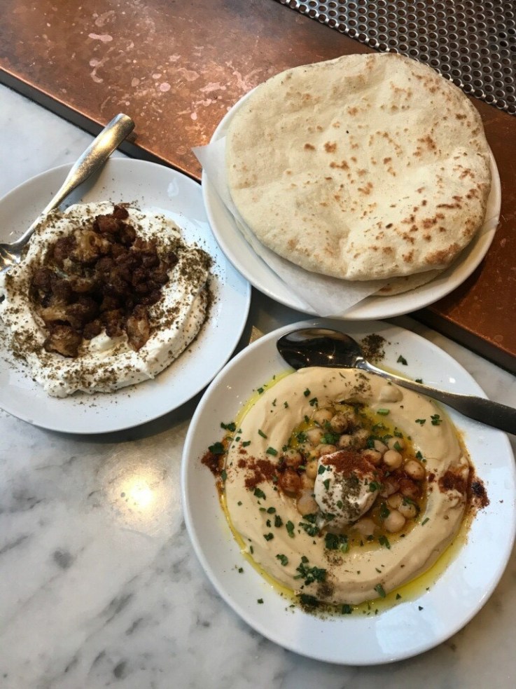 hummus labneh pita at Shalom Y'all in Portland Oregon