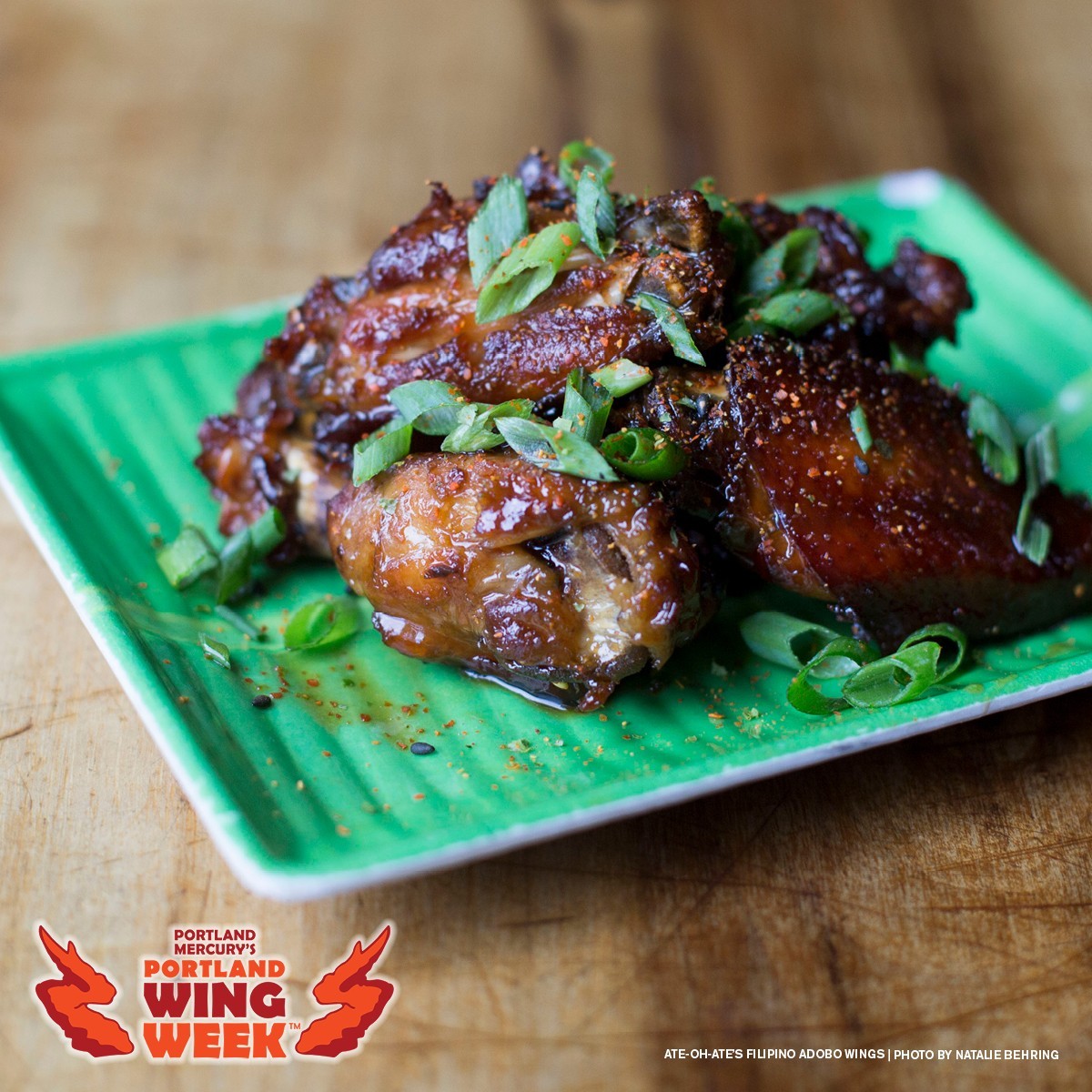 wing plate Portland mercury wing week ate-oh-ate adobo wings natalie behring