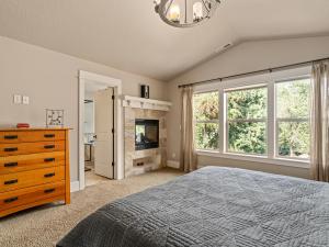 Master suite with views and dual fireplace