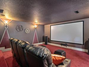 Entertainment room home theater with large screen