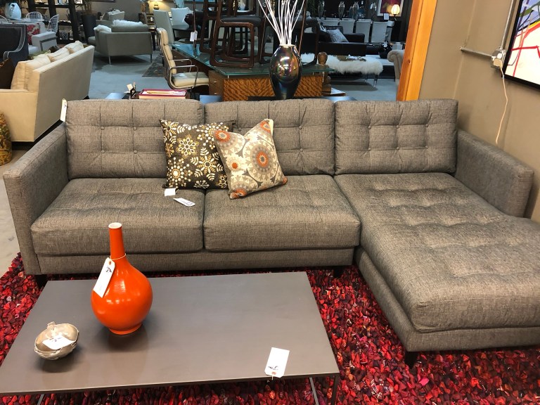 Gray sofa for sale - used at Seams to Fit