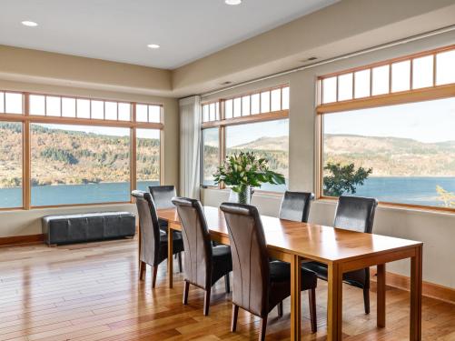 Views of Columbia River from dining room of condo in Hood River