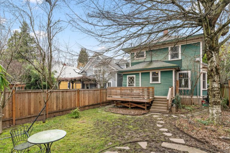 Backyard wood deck portland oregon house for sale