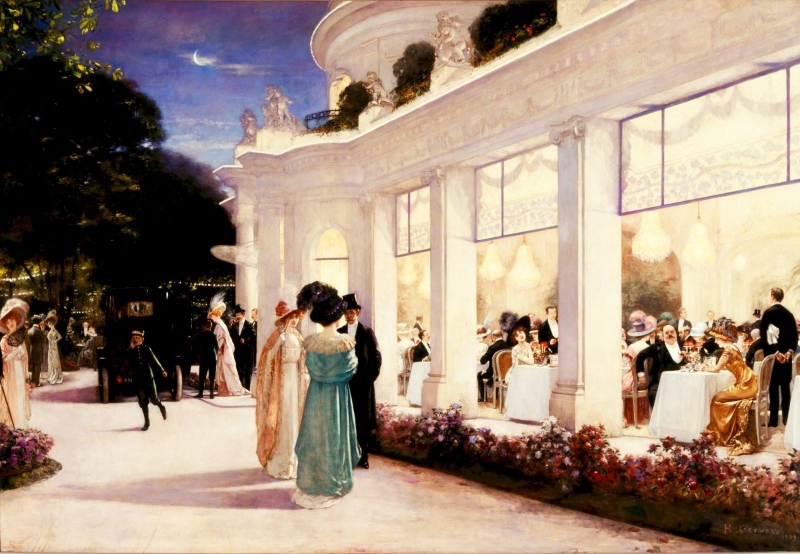Paris 1900 at the Portland Art Museum painting of cafe at night by Gervex