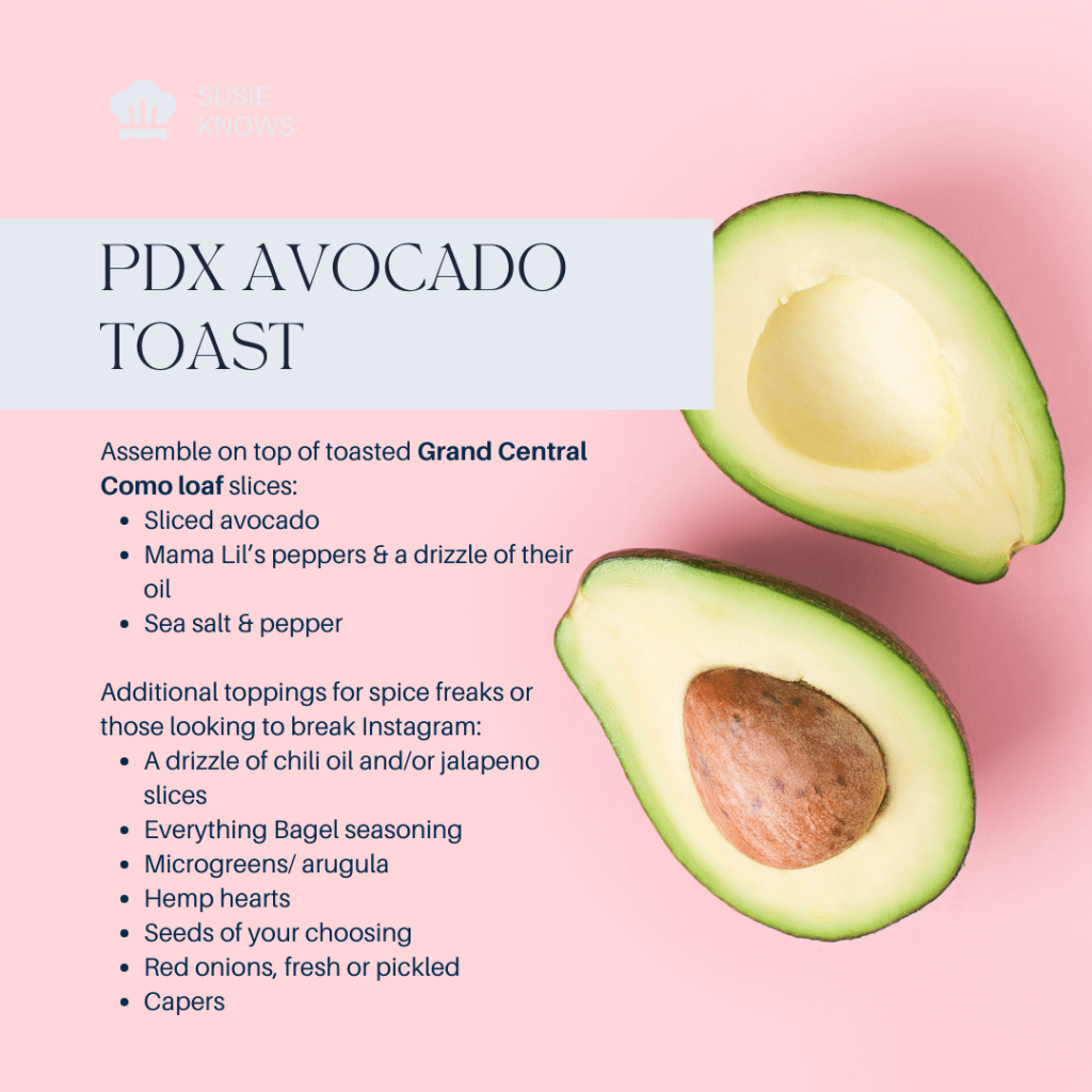 Recipe for avocado toast