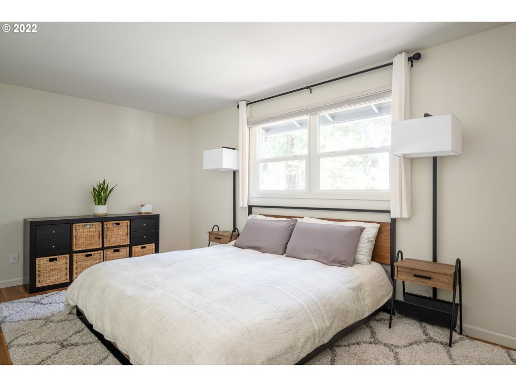 bedroom with bed under window