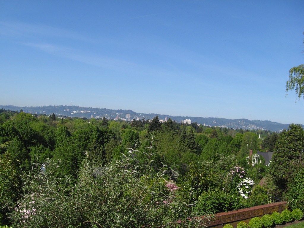 View of downtown Portland from the Alameda Ridge Stairs
